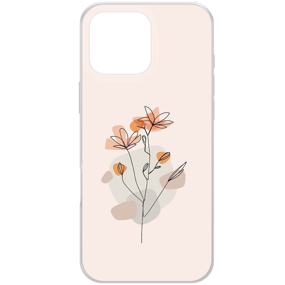

Чехол-накладка Krutoff Clear Case Ромашки для iPhone 16 Pro Max, Прозрачный