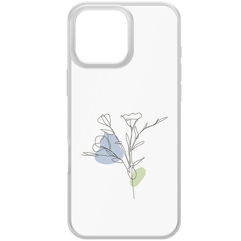 

Чехол-накладка Krutoff Clear Case Эустома для iPhone 16 Pro Max, Прозрачный