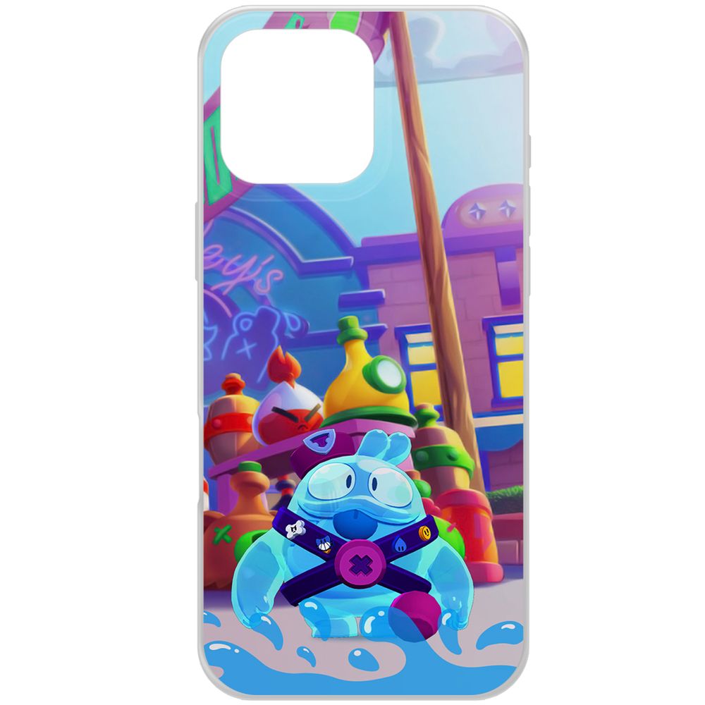 

Чехол-накладка Krutoff Clear Case Brawl Stars-Скуик для iPhone 16 Pro Max, Прозрачный