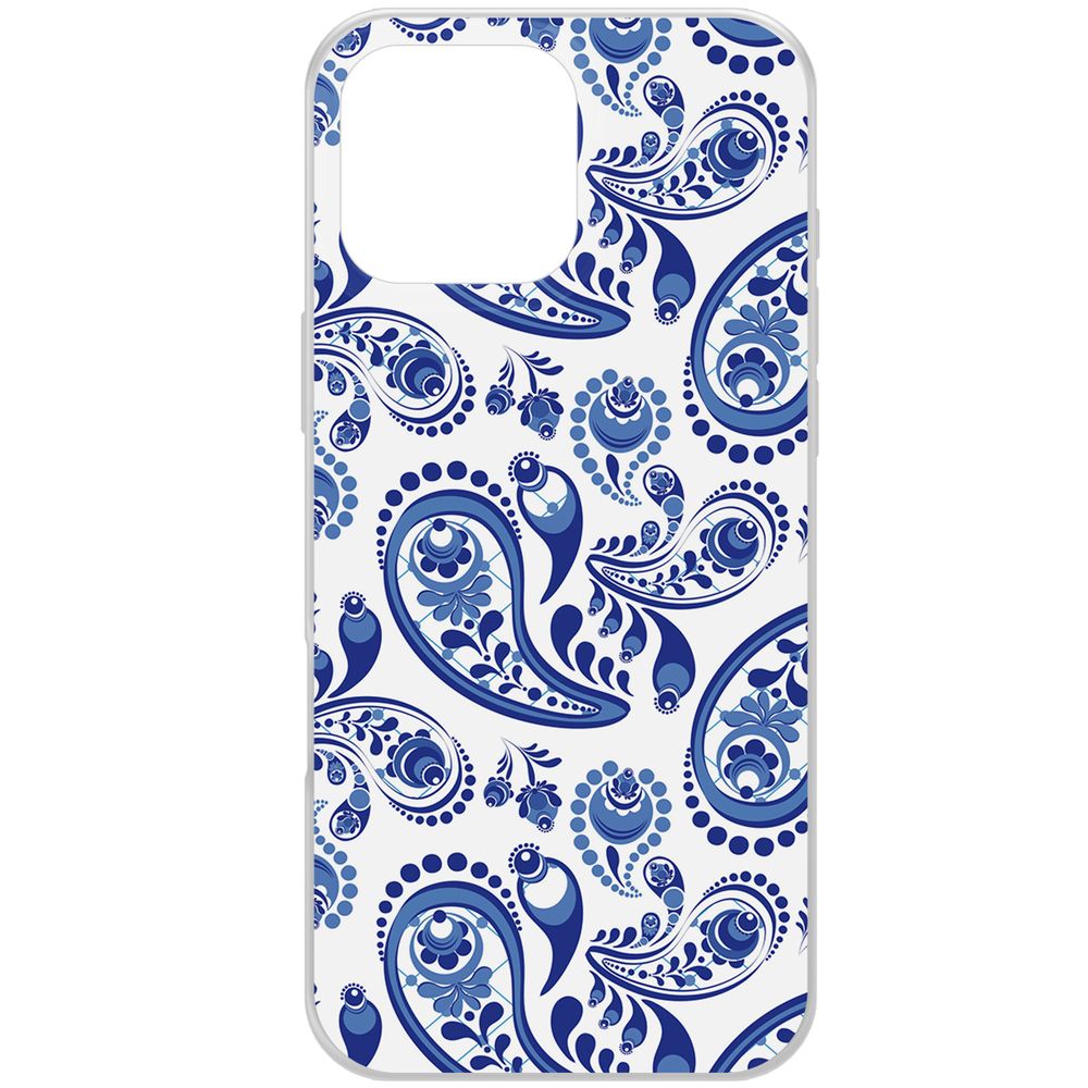 

Чехол-накладка Krutoff Clear Case Гжель для iPhone 16 Pro Max, Прозрачный