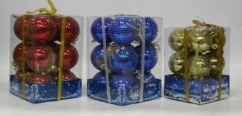 

Шар на ель Snowmen в сетке Е40327-GW 12 шт. разноцветный, в сетке