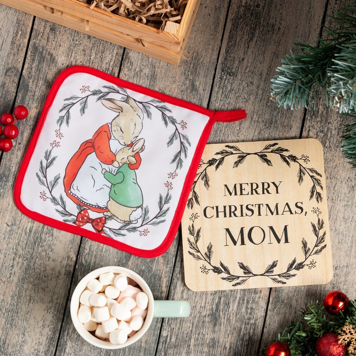 

Набор кухонный Доляна For mom: подставка, прихватка