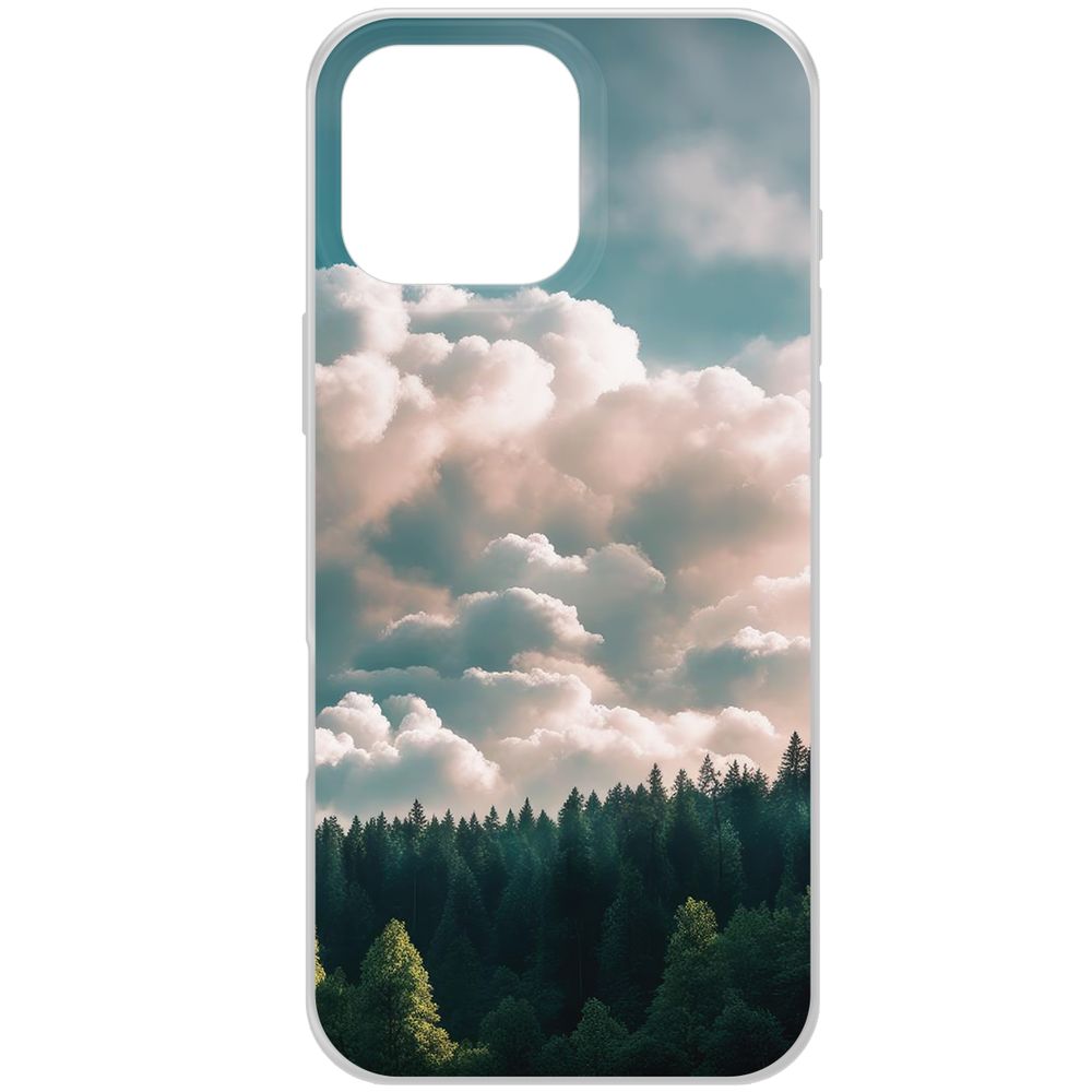 

Чехол-накладка Krutoff Clear Case Облачно для iPhone 16 Pro Max, Прозрачный