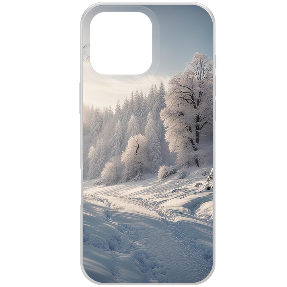 

Чехол-накладка Krutoff Clear Case Снег для iPhone 16 Pro Max, Прозрачный