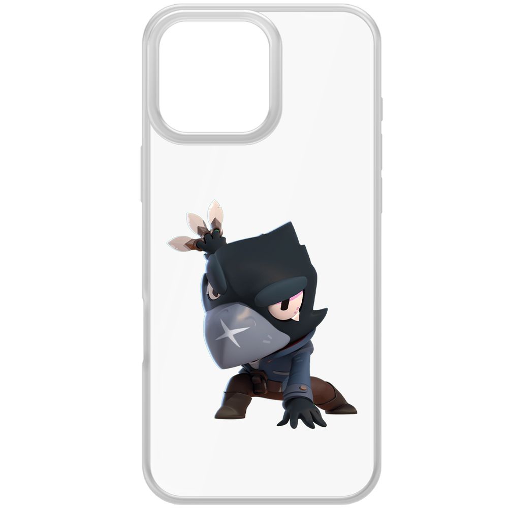 

Чехол-накладка Krutoff Clear Case Brawl Stars-Ворон для iPhone 16 Pro Max, Прозрачный