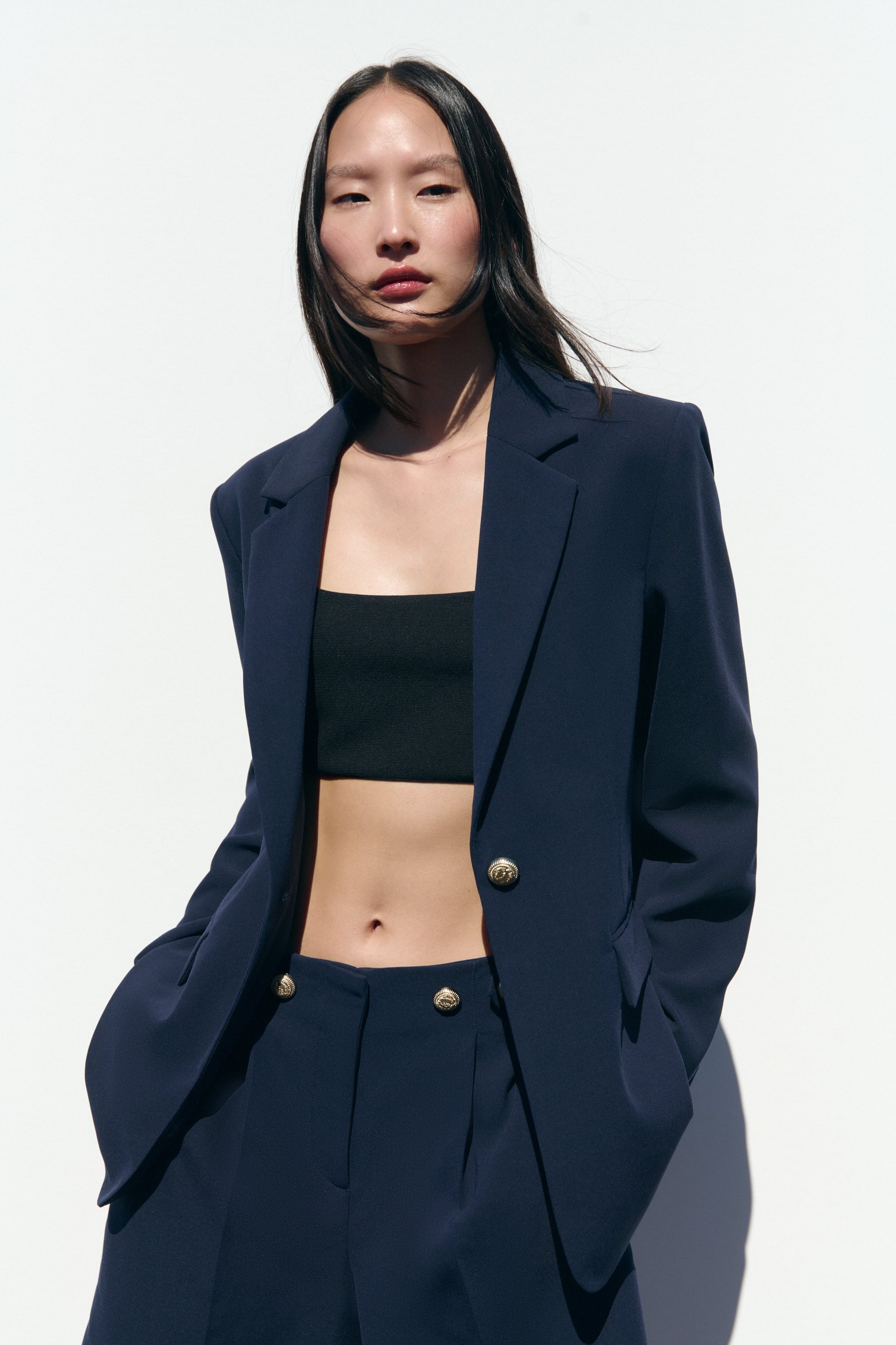 

Блейзер женский ZARA 08073120 синий S (доставка из-за рубежа), 08073120