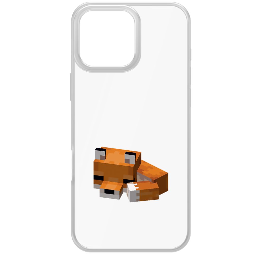 

Чехол-накладка Krutoff Clear Case Minecraft-Спящий Лисенок для iPhone 16 Pro Max, Прозрачный