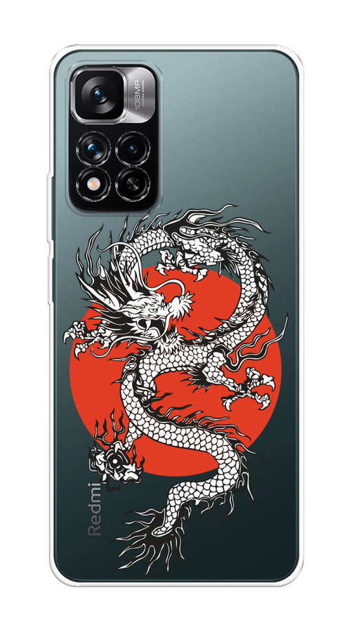 

Чехол на Xiaomi Redmi Note 11 Pro Plus 5G "Восходящий дракон", Белый;черный;красный, 312150-1