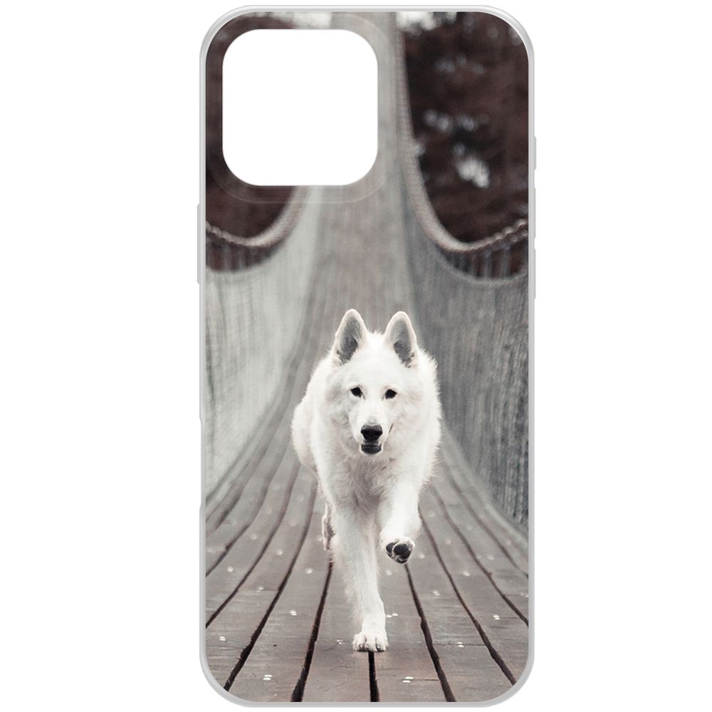 

Чехол-накладка Krutoff Clear Case Пес на мосту для iPhone 16 Pro Max, Прозрачный
