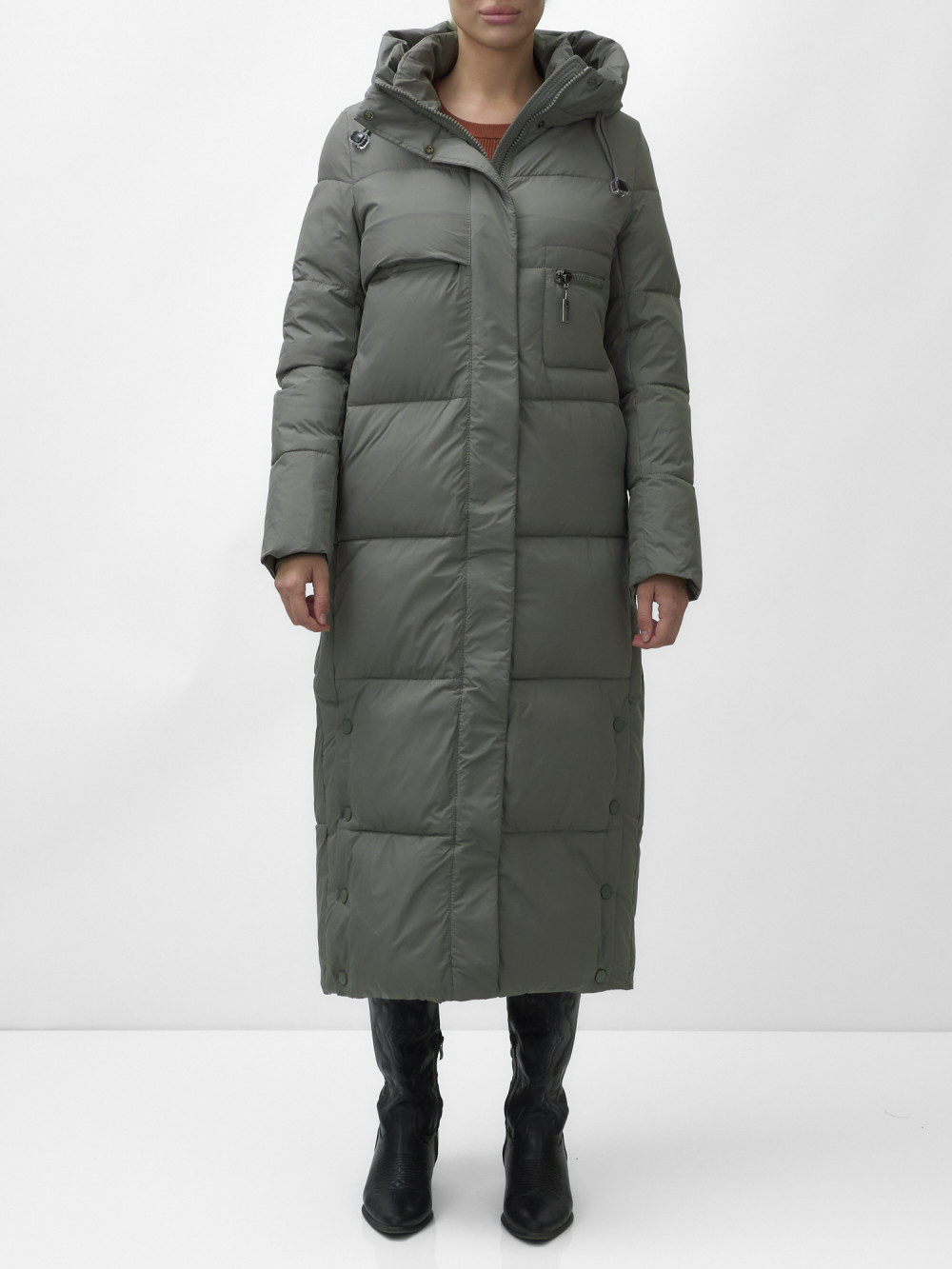 

Пальто женское NoBrand AD9611 хаки XL, AD9611