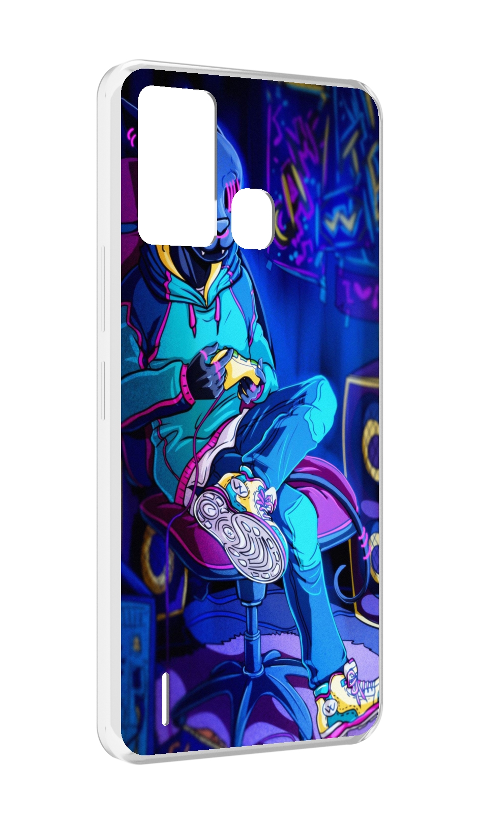 

Чехол MyPads киберпанк игрок для ITEL S16 / ITEL Vision 1 Pro, Прозрачный, Tocco