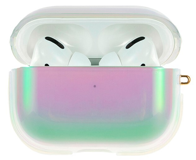 

Чехол пластиковый Kingxbar для Airpods Pro (37), прозрачный, перламутр, со шнурком