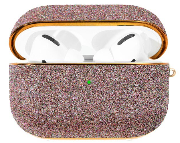 

Чехол пластиковый Kingxbar для Airpods Pro (33), разноцветные стразы, со шнурком