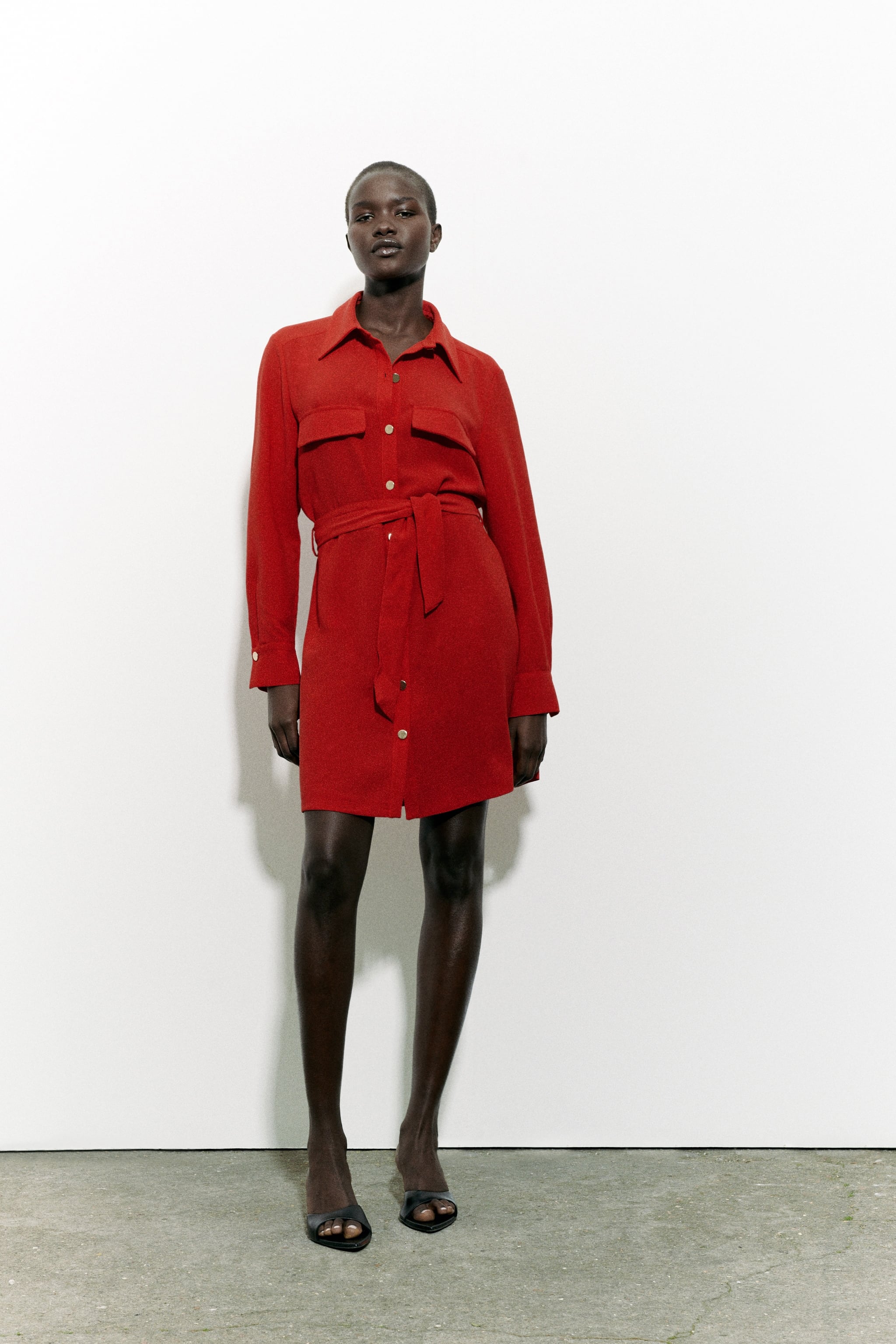 Платье женское ZARA 03897053 красное S (доставка из-за рубежа)