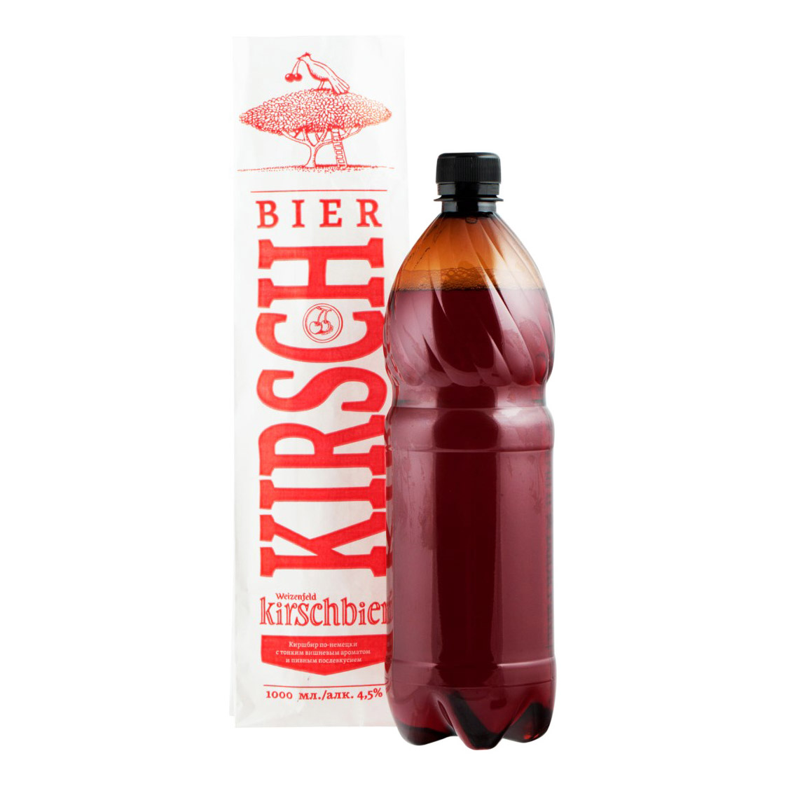 

Пивной напиток Weizenfeld Kirschbier вишневый фильтрованное непастеризованное 4,5% 1 л, Красное