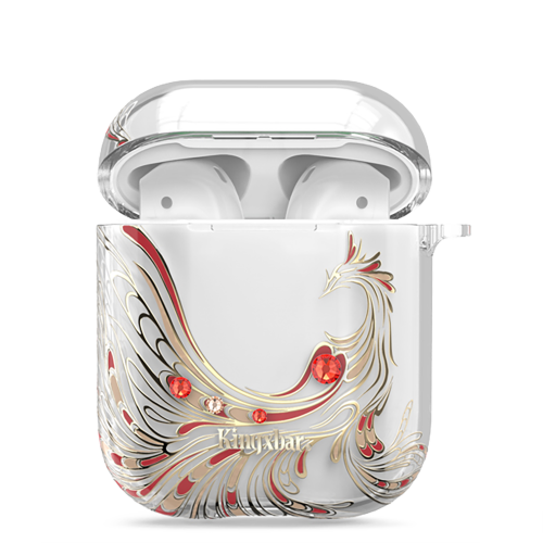

Чехол пластиковый Kingxbar для Airpods 2 (16), прозрачный, феникс, со шнурком