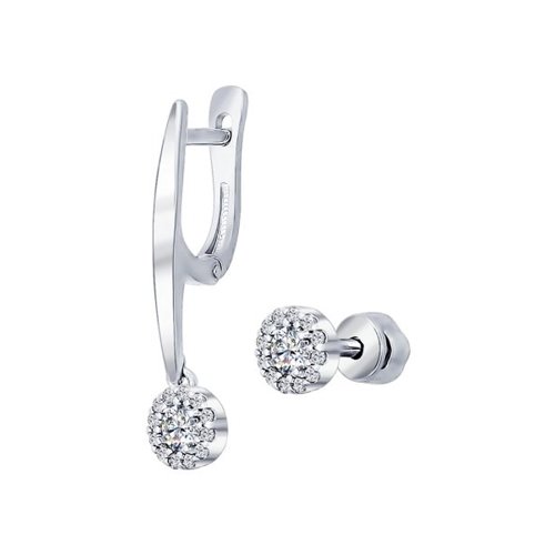

Серьги из серебра с фианитом SOKOLOV 94021886, 94021886