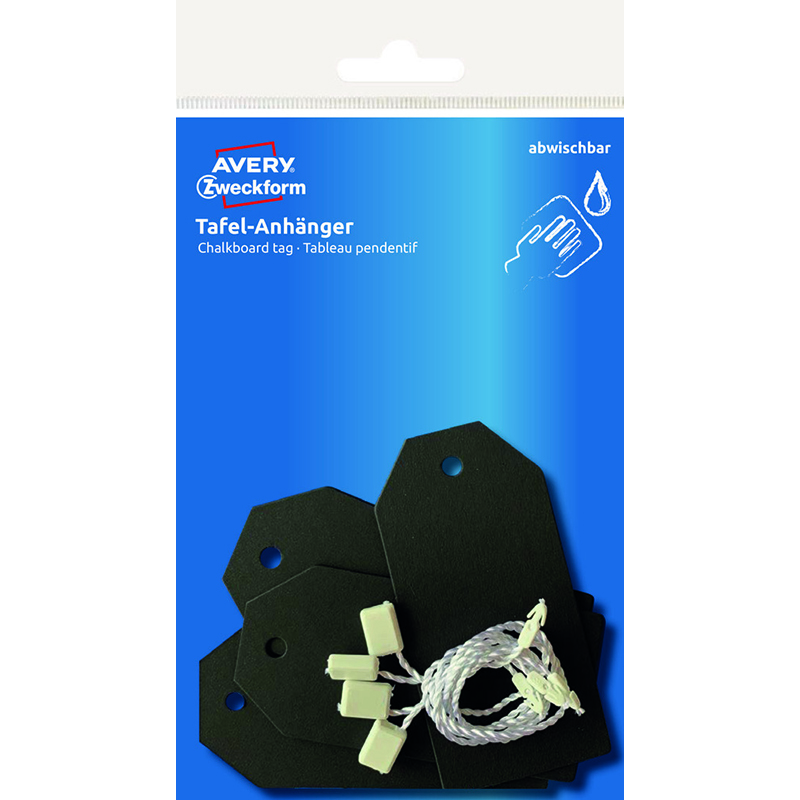 

Бирки меловые Avery Zweckform, картон, черные, матовые, 80 х 40 мм, 4 штуки, Черный