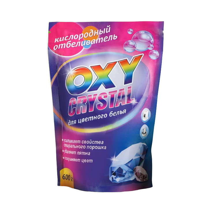 фото Отбеливатель selena oxy crystal порошок, для разноцветных тканей, кислородный, 600 г