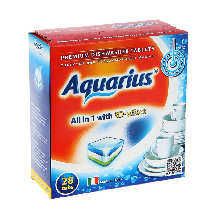Таблетки для посудомоечных машин Aquarius All in1, 28 шт.