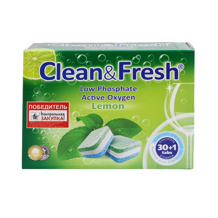 фото Таблетки для посудомоечной машины clean&fresh all in 1, 30 шт.