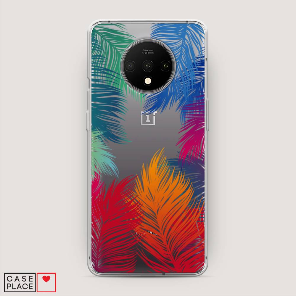 

Чехол Awog на OnePlus 7T / ВанПлас 7T "Рамка из перьев", Красный, 150950-4