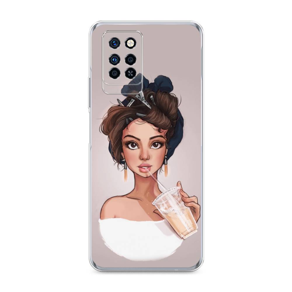 

Чехол для Infinix Note 10 Pro "Девушка с фраппе", Серый, 3100150-6