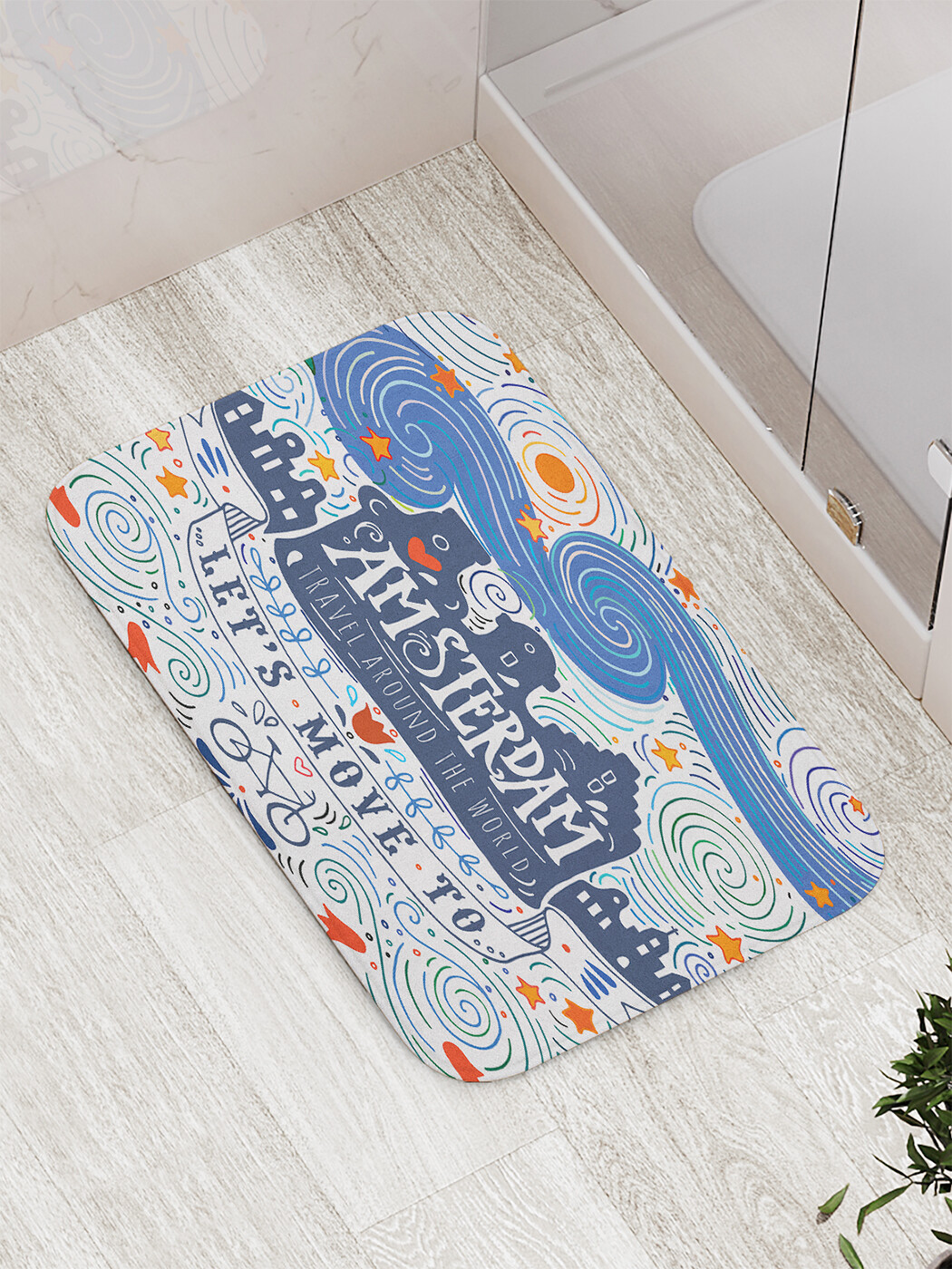

Коврик противоскользящий для ванной, сауны, бассейна, 77х52 см bath_74175 JoyArty