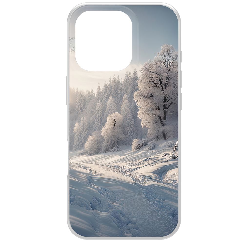 

Чехол-накладка Krutoff Clear Case Снег для iPhone 16 Pro, Прозрачный