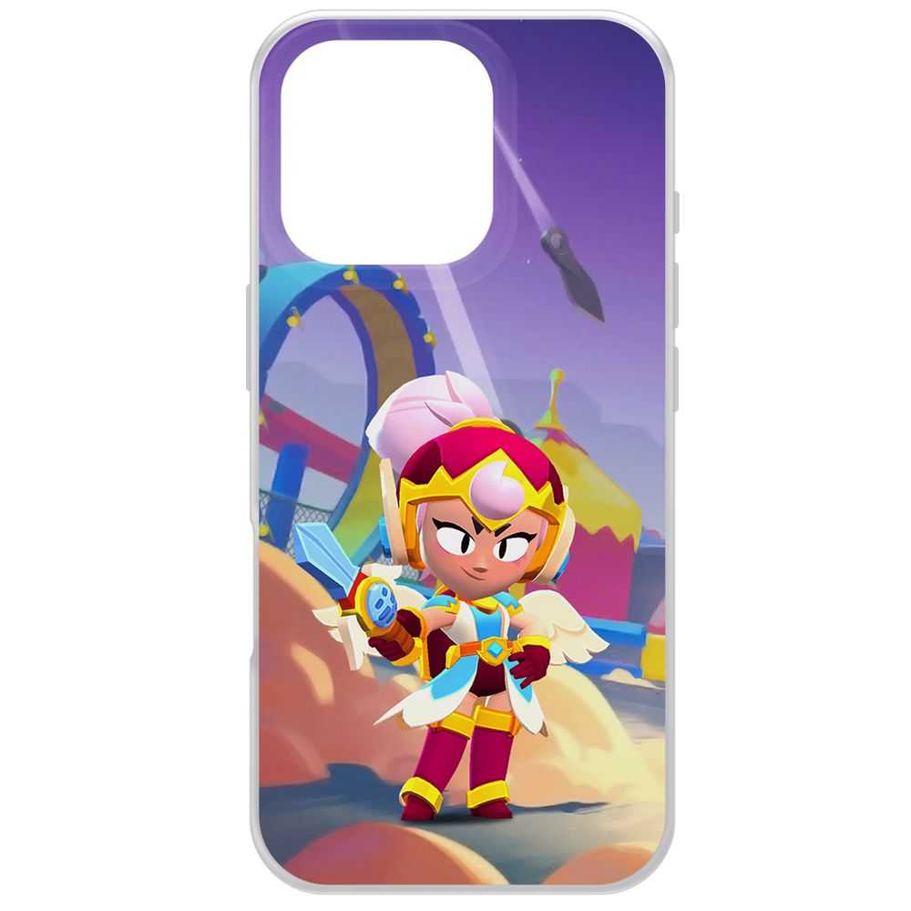 

Чехол-накладка Krutoff Clear Case Brawl Stars-Валькирия Джанет для iPhone 16 Pro, Прозрачный