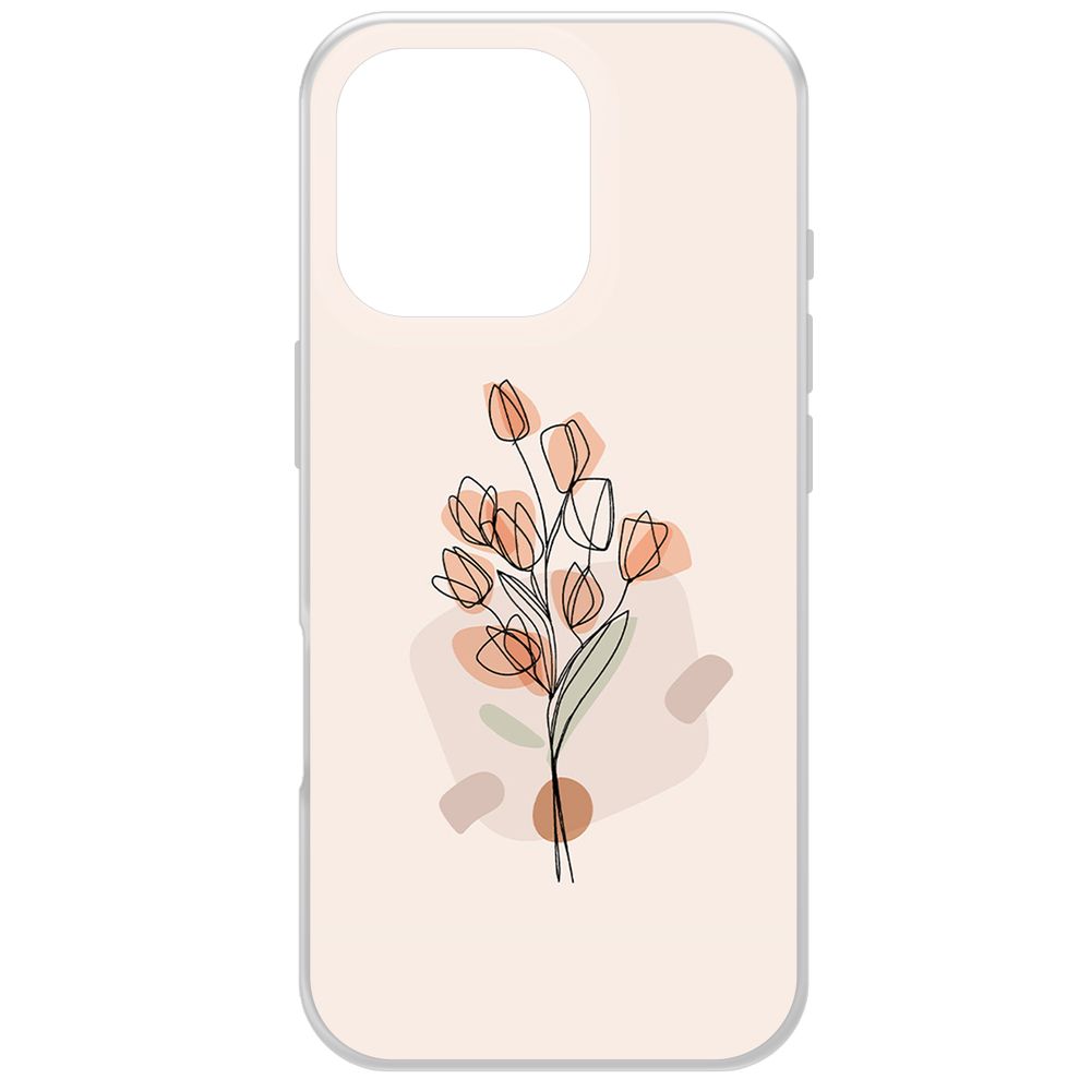 

Чехол-накладка Krutoff Clear Case Букет тюльпанов для iPhone 16 Pro, Прозрачный