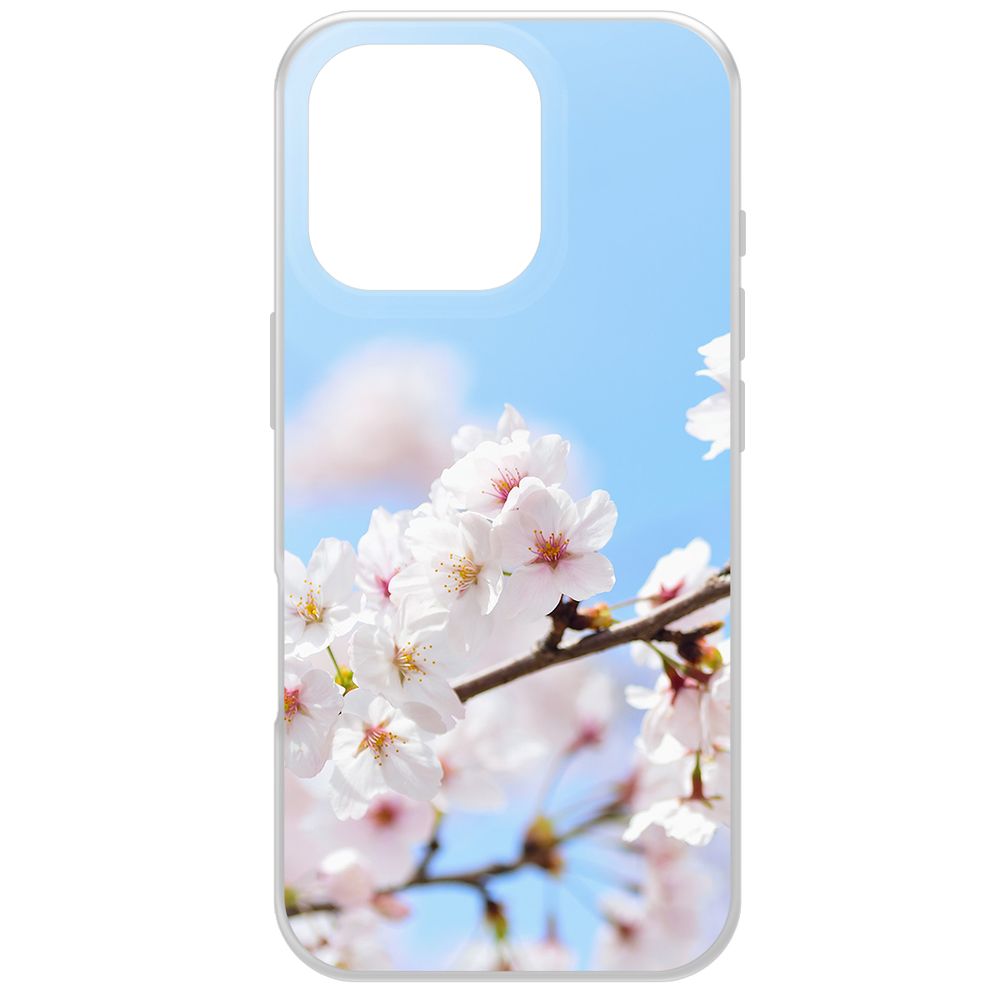 

Чехол-накладка Krutoff Clear Case Цветение для iPhone 16 Pro, Прозрачный