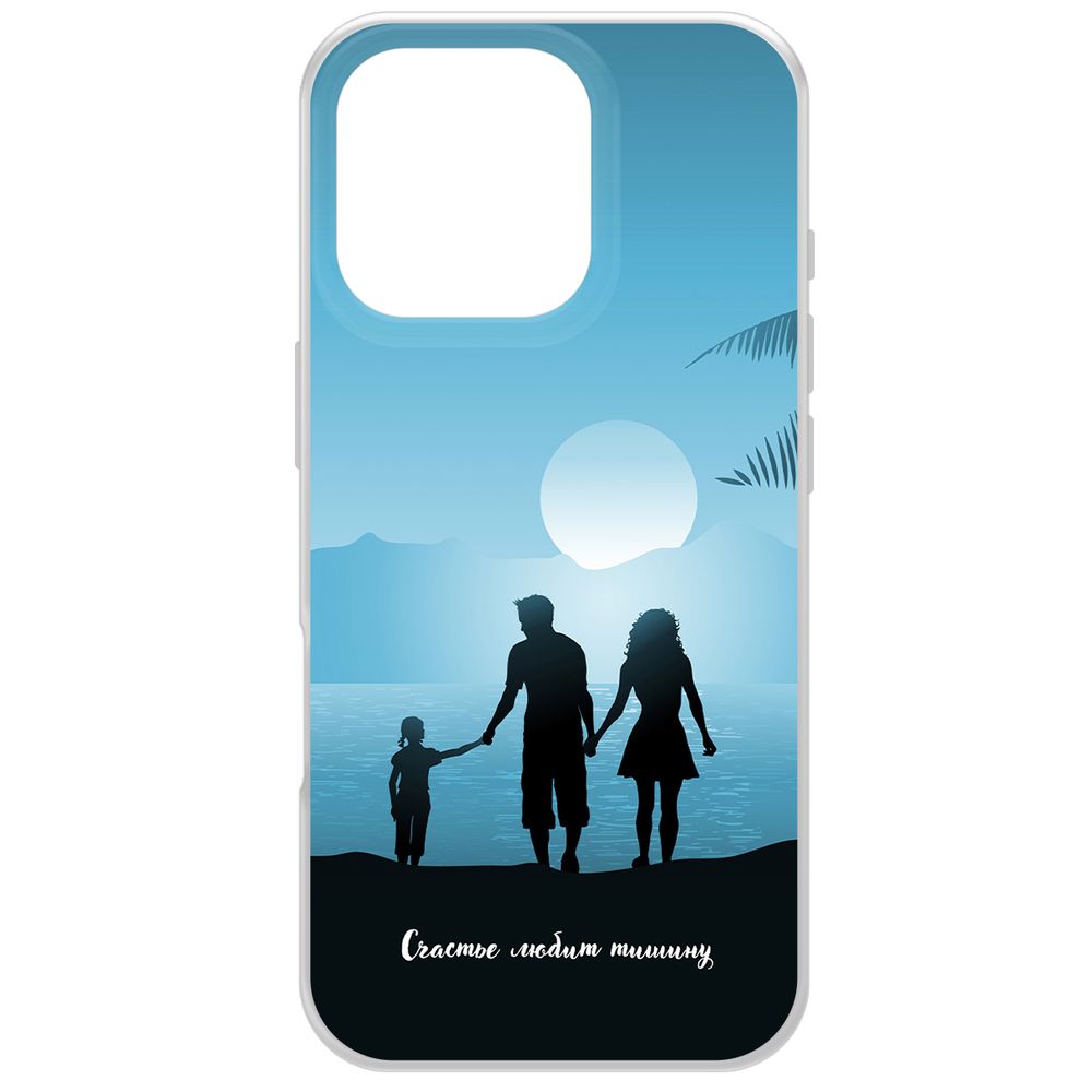 

Чехол-накладка Krutoff Clear Case Счастье любит тишину для iPhone 16 Pro, Прозрачный