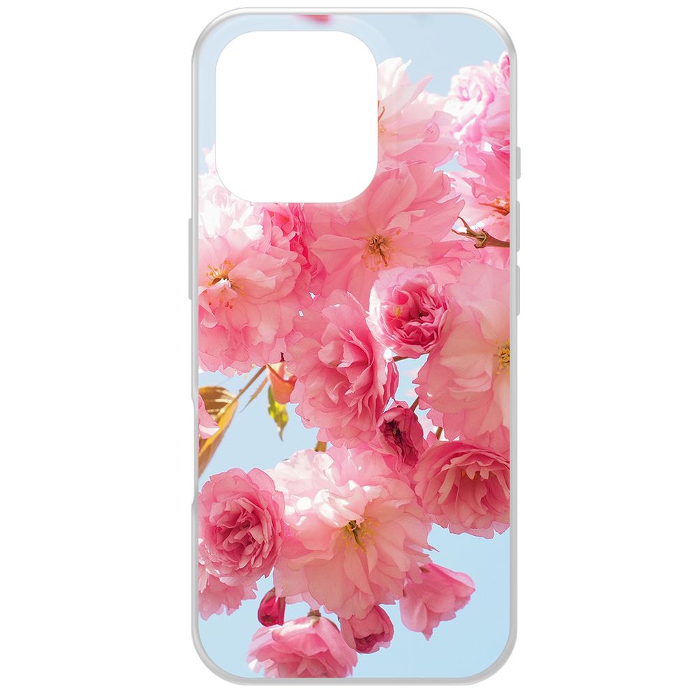 

Чехол-накладка Krutoff Clear Case Сакура для iPhone 16 Pro, Прозрачный