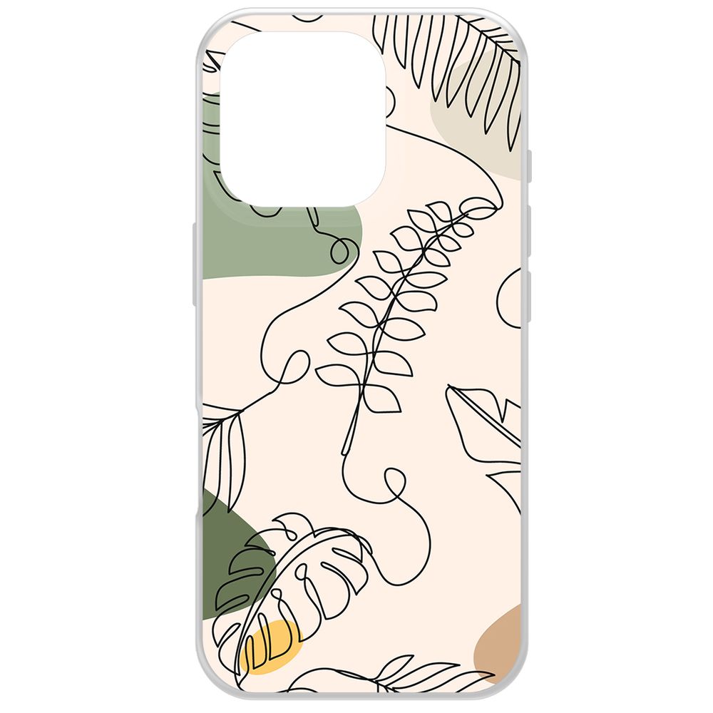 

Чехол-накладка Krutoff Clear Case Линия весны для iPhone 16 Pro, Прозрачный