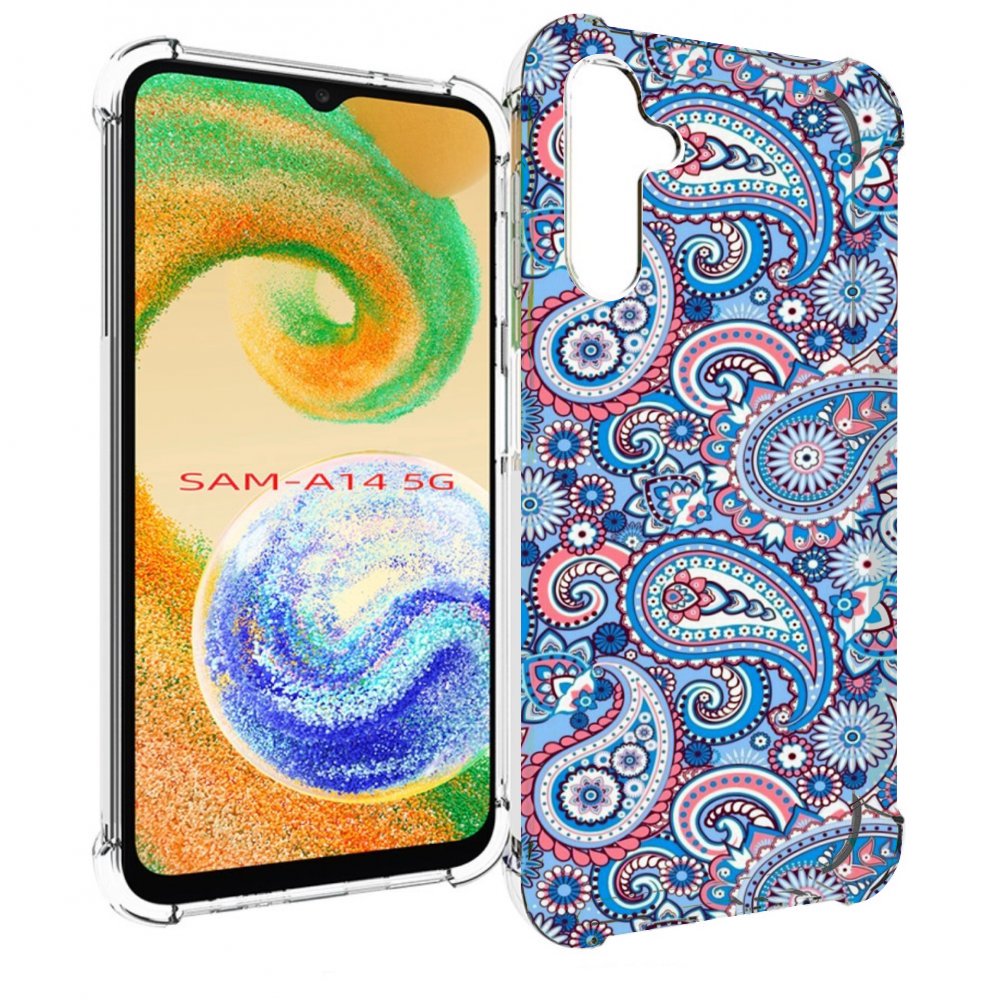 

Чехол MyPads красивый голубой арнамент для Samsung Galaxy A14 5G, Прозрачный, Tocco