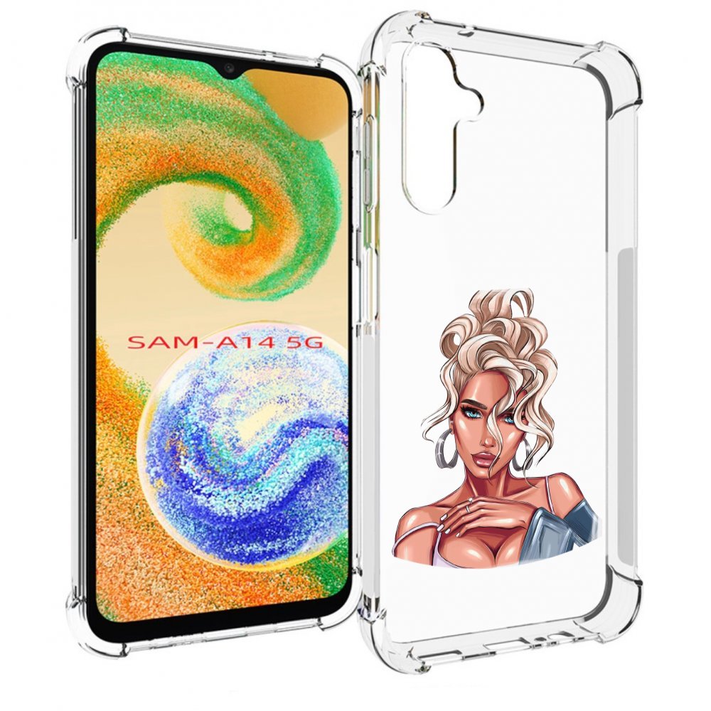 

Чехол MyPads красивая-блондинка женский для Samsung Galaxy A14 5G, Прозрачный, Tocco