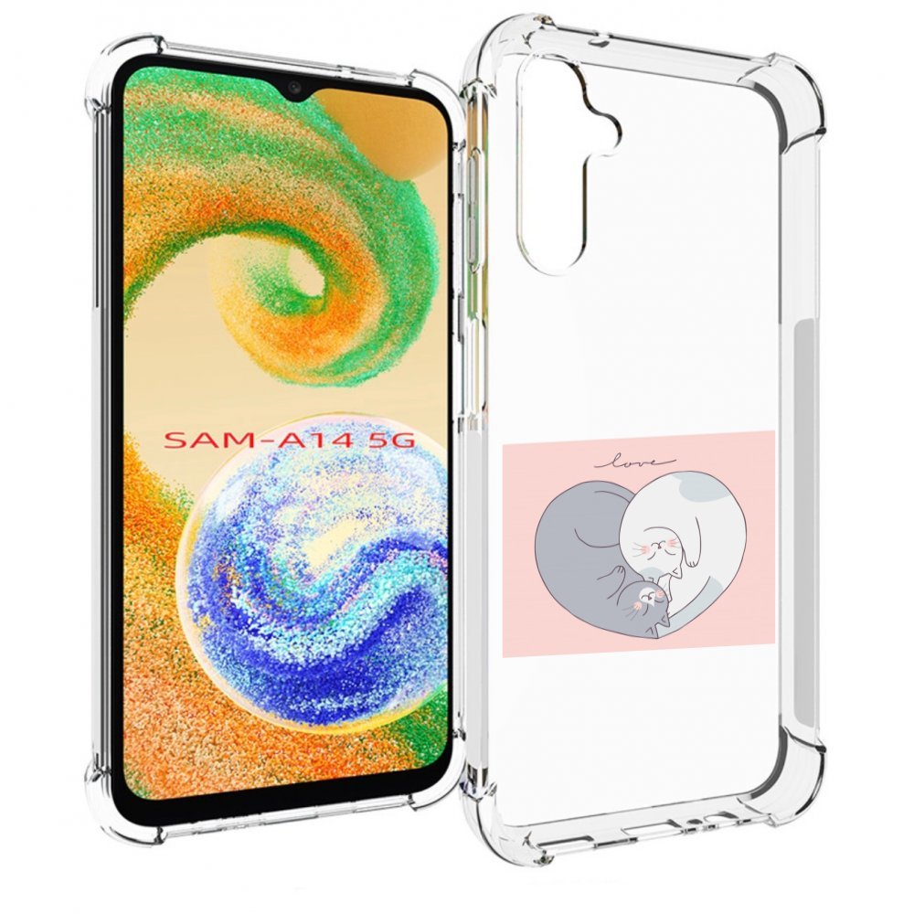 

Чехол MyPads котики-в-форме-сердца для Samsung Galaxy A14 5G, Прозрачный, Tocco