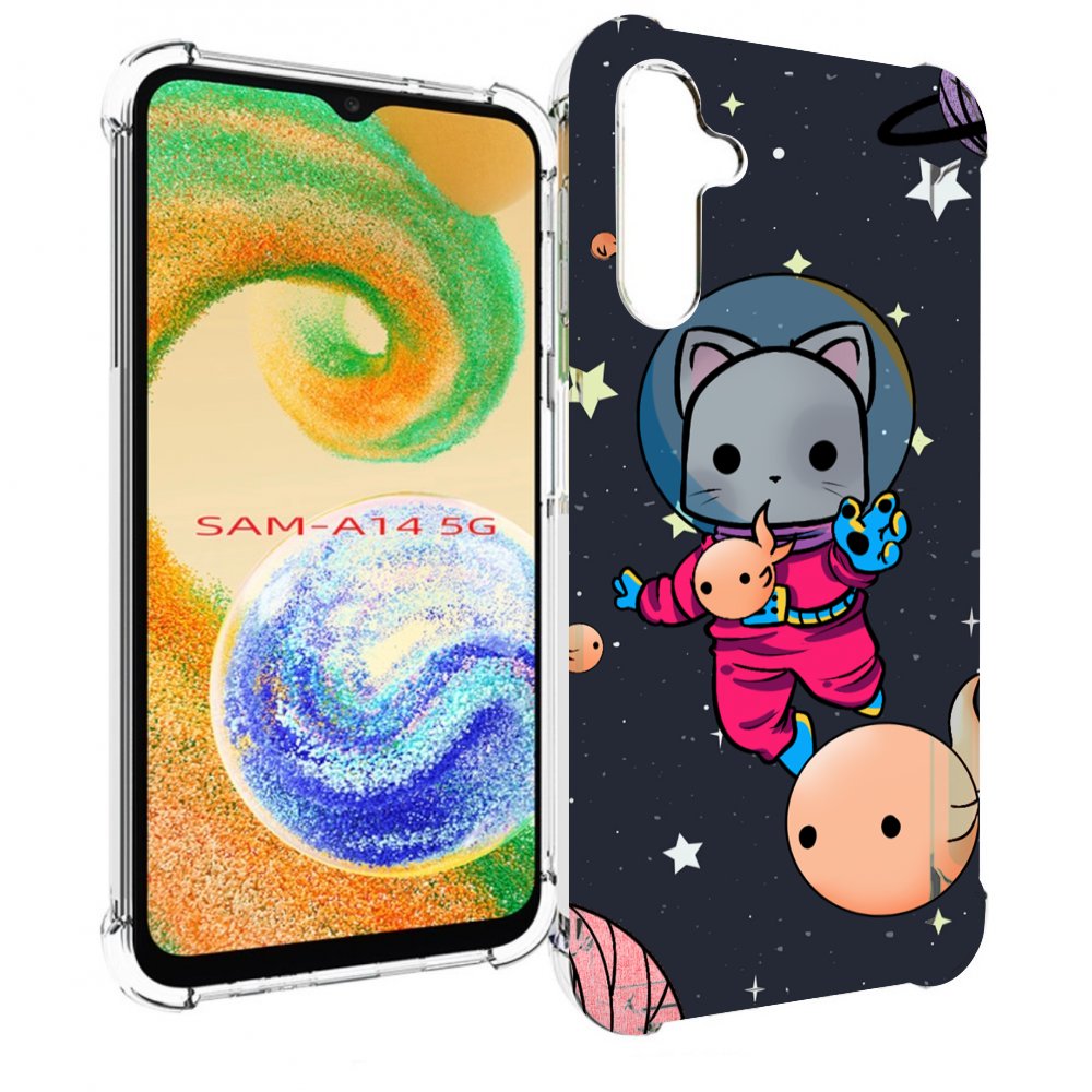 

Чехол MyPads котик-с-рыбкой-в-космосе для Samsung Galaxy A14 5G, Прозрачный, Tocco