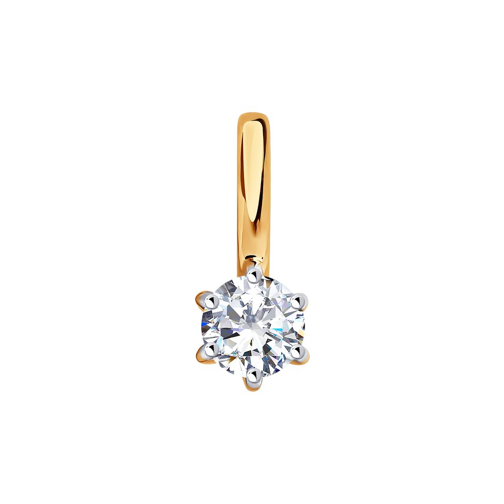фото Подвеска из красного золота с фианитом diamant 31-130-01002-1