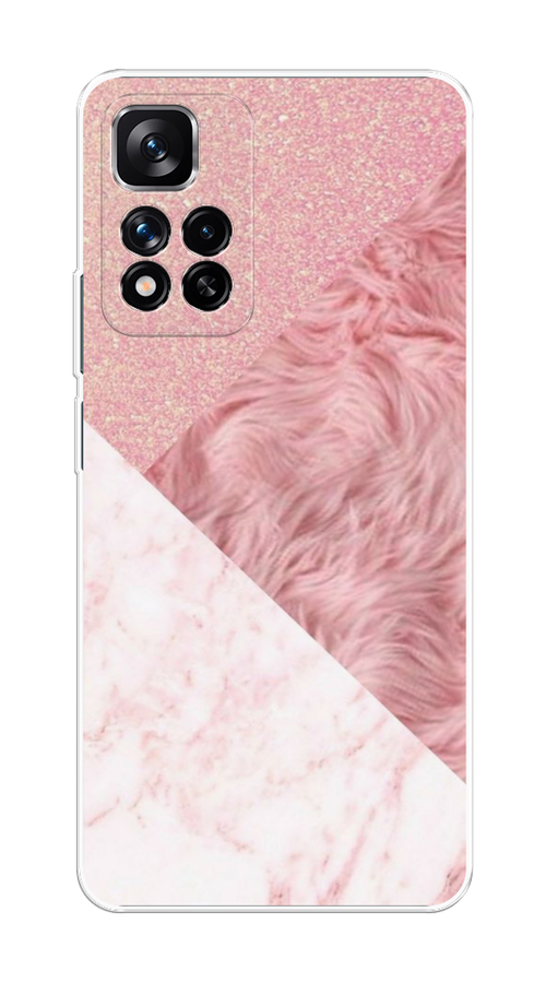 

Чехол на Xiaomi Redmi Note 11 Pro Plus 5G "Текстурные треугольники", Розовый;белый, 312150-1