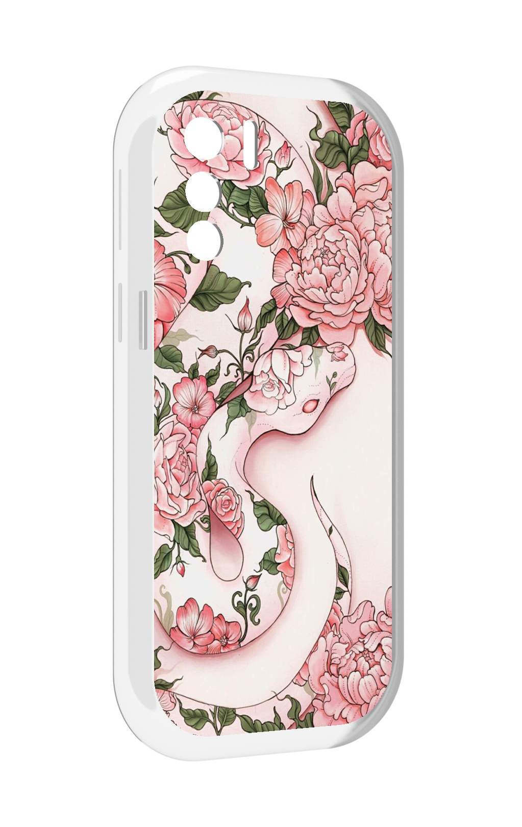 

Чехол MyPads змея-в-розовых-цветах женский для UleFone Note 13P, Прозрачный, Tocco