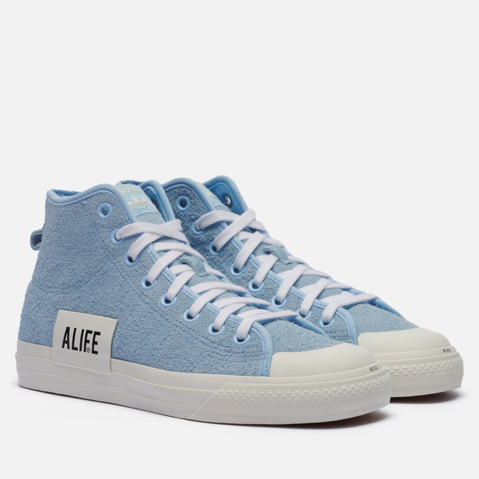 

Кеды adidas Originals x Alife Nizza High голубой, размер 44.5 EU, x Alife Nizza High