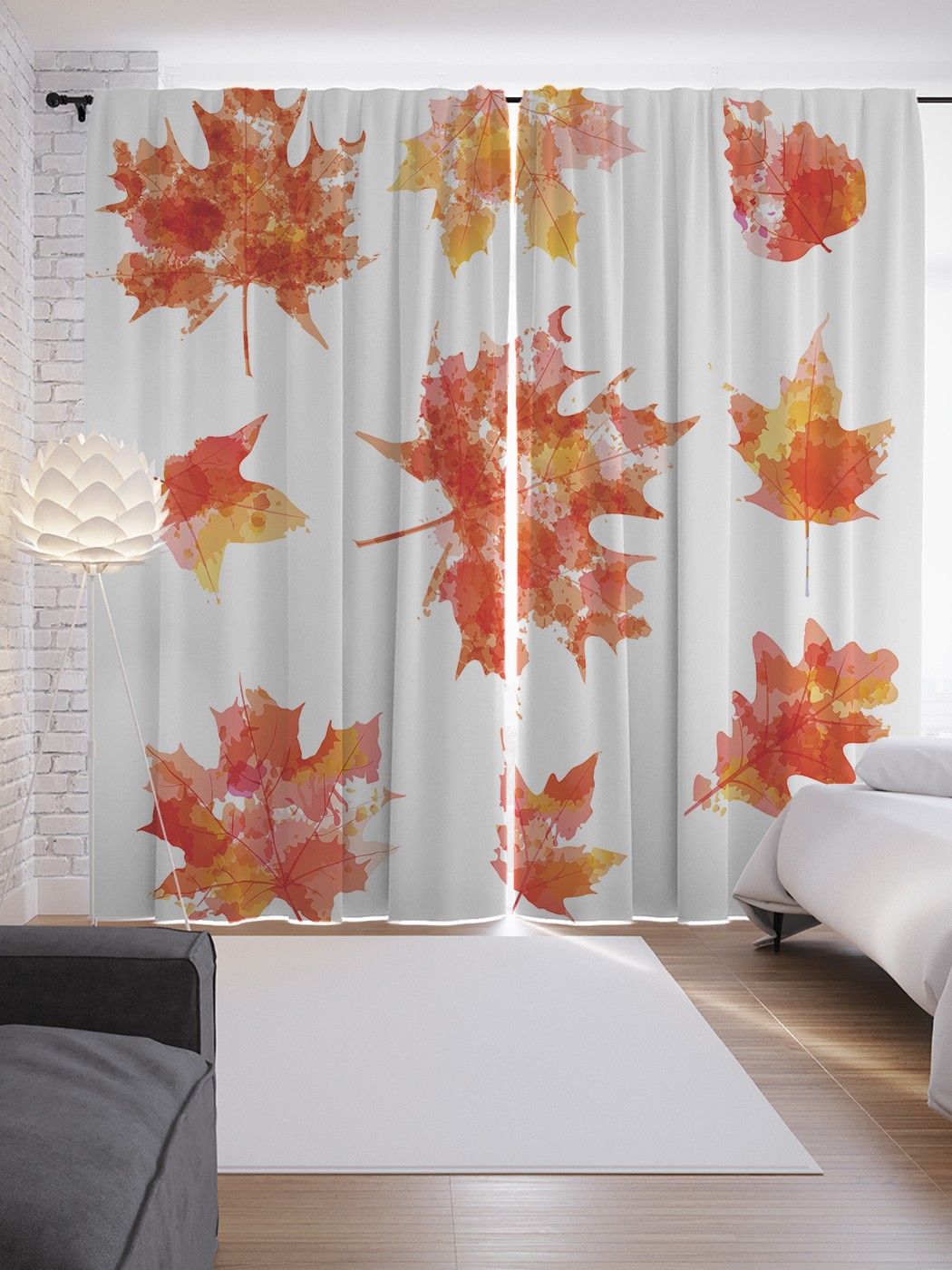 

Шторы JoyArty с фотопечатью "Кленовые листья" из сатена, 290х265 см, Кленовые листья