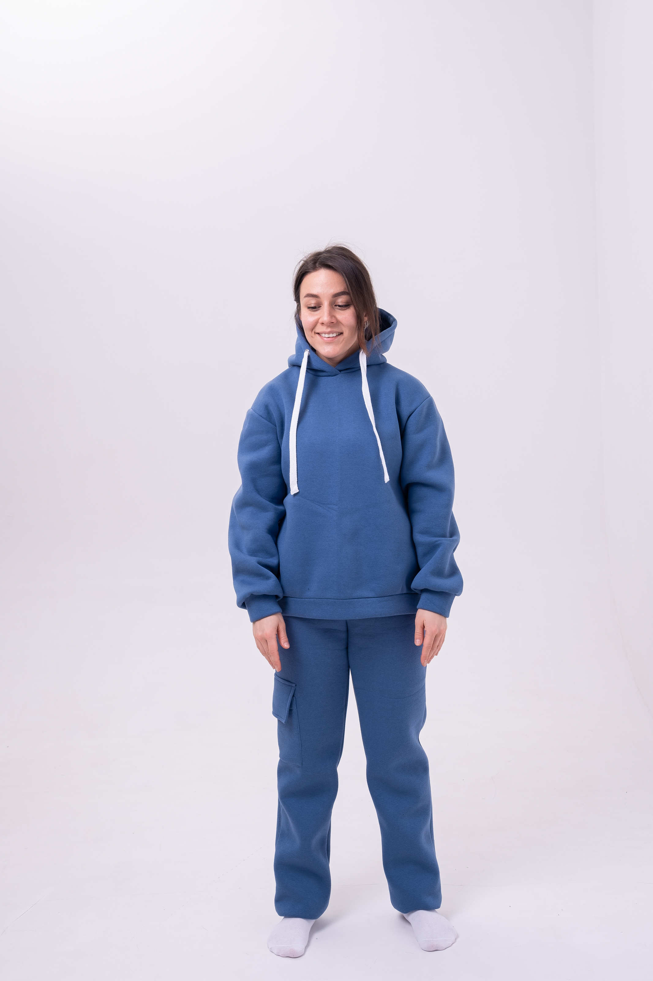 

Костюм женский NoBrand oversize синий 42-48 RU, over