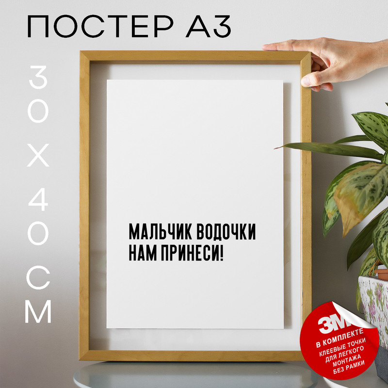 

Постер Мальчик водочки нам принеси! PS481 30х40, рамка А3, PS481