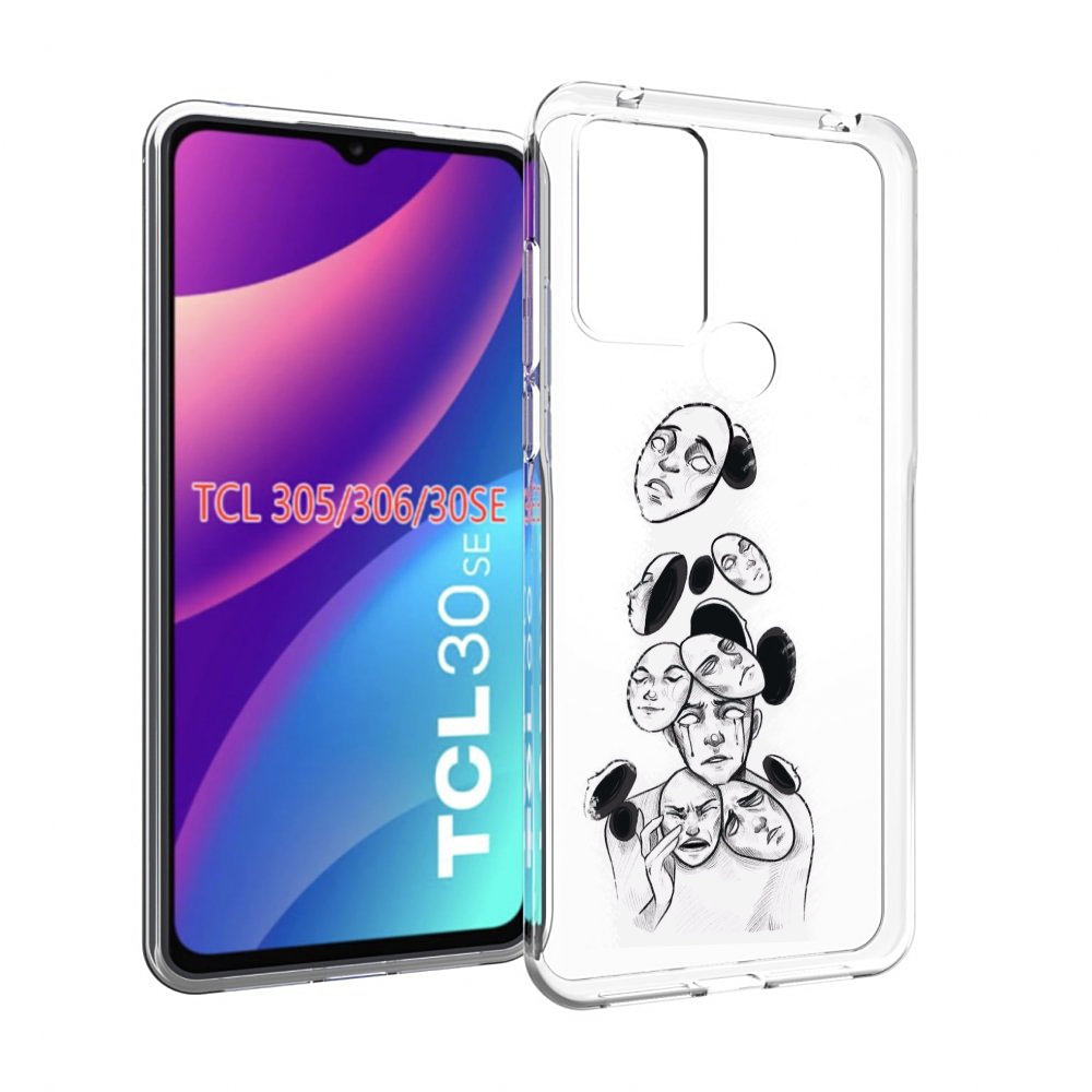 

Чехол MyPads человек с разными масками для TCL 30SE/305/306/30E, Tocco