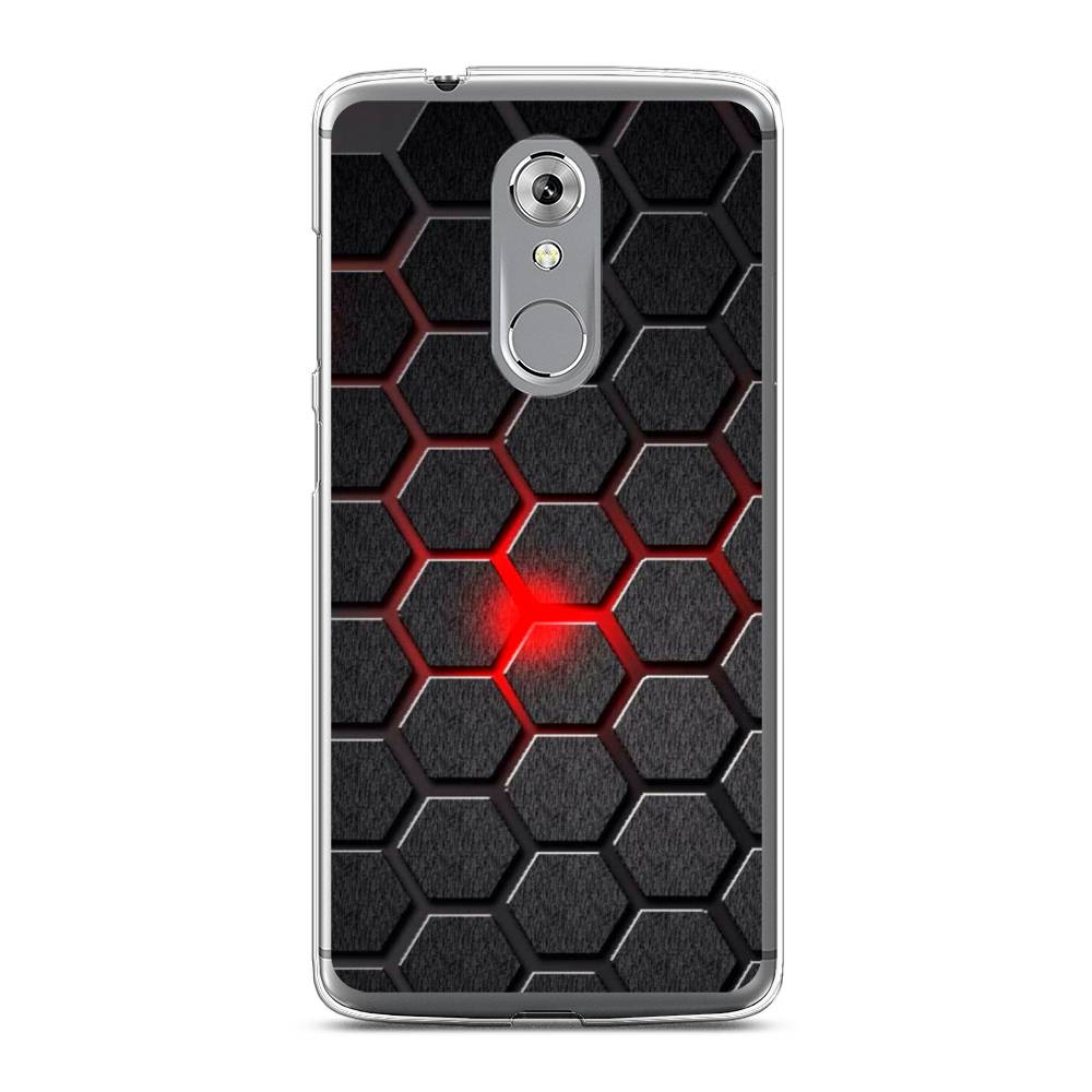 

Чехол на ZTE Axon 7 "Соты красные", Красный;черный;серый, 131450-3