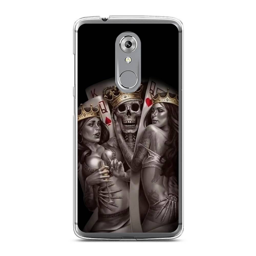 

Чехол на ZTE Axon 7 "Карты король и королевы", Серый;желтый, 131450-6