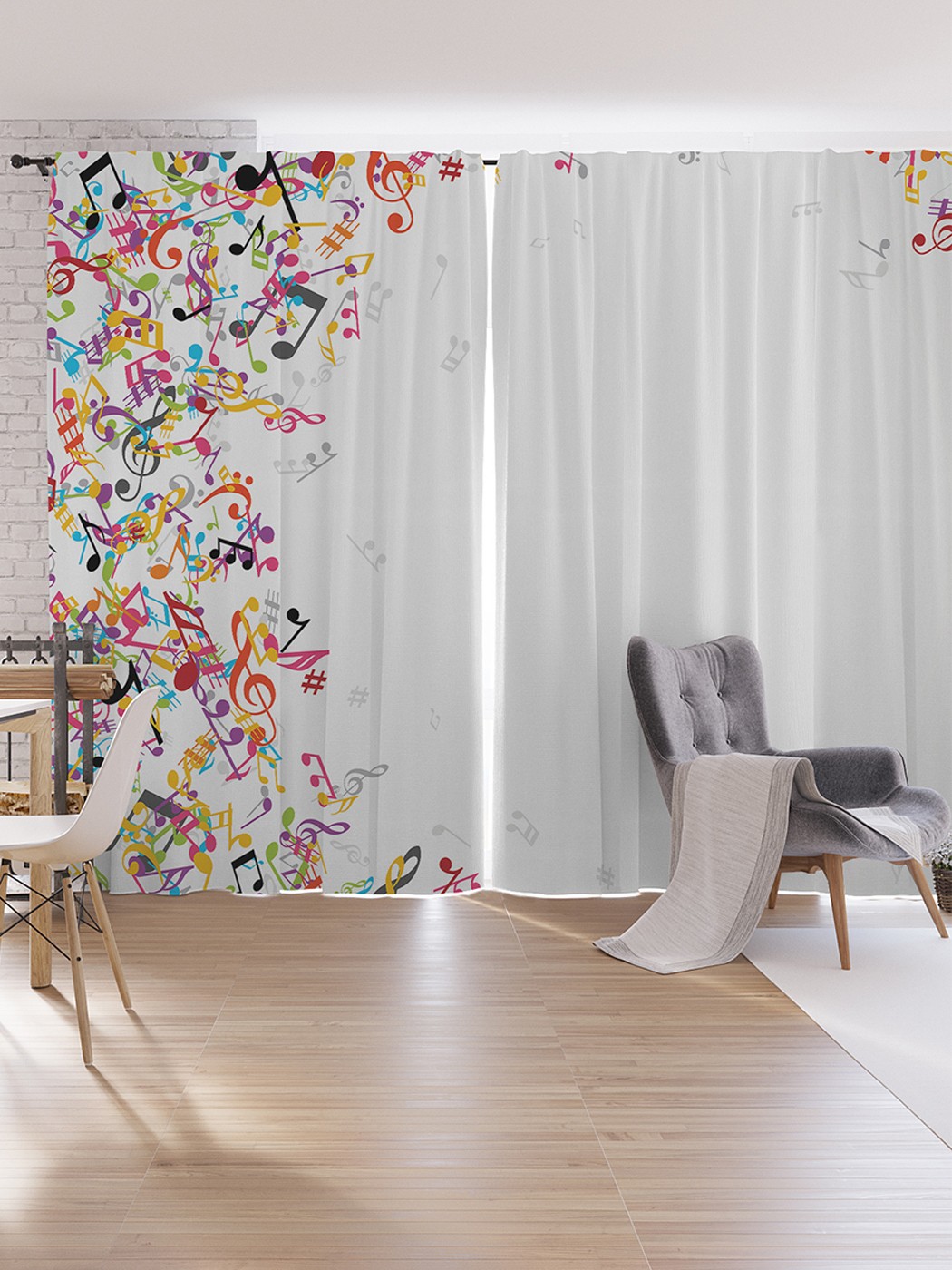 

Шторы под лён JoyArty "Музыкальное наполнение", серия Oxford DeLux, 340х265 см, Музыкальное наполнение